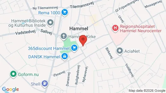 Kontorlokaler til leje i Hammel - kort over placeringen