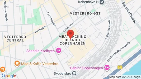 Kontorlokaler til leje i Vesterbro - kort over placeringen