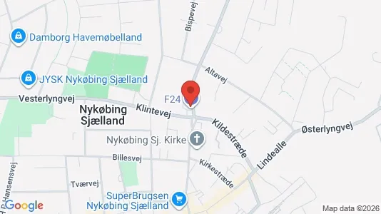 Kontorfællesskaber til leje i Nykøbing Sjælland - kort over placeringen