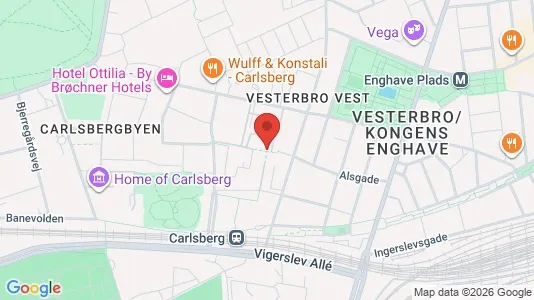 Kontorlokaler til leje i Vesterbro - kort over placeringen