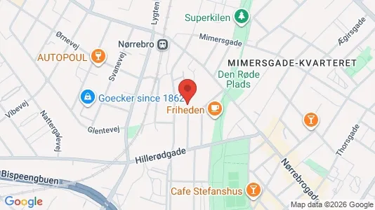 Værkstedslokaler til leje i Nørrebro - kort over placeringen