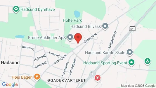 Kontorlokaler til leje i Hadsund - kort over placeringen