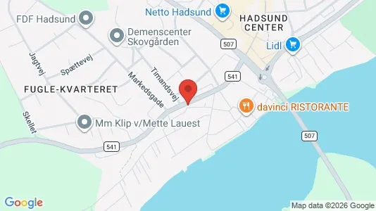 Erhvervslejemål til salg i Hadsund - kort over placeringen