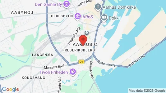 Restaurantlokaler til salg i Århus C - kort over placeringen