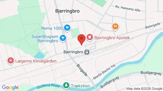 Erhvervslejemål til salg i Bjerringbro - kort over placeringen