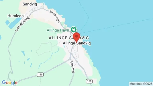 Erhvervslejemål til leje i Allinge - kort over placeringen