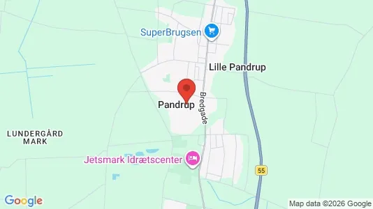 Kontorlokaler til leje i Pandrup - kort over placeringen