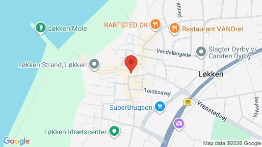 Kliniklokaler til leje i Løkken - kort over placeringen