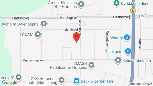 Kontorlokaler til leje i Horsens - kort over placeringen