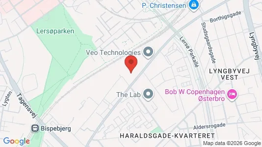 Lagerlokaler til leje i Nørrebro - kort over placeringen