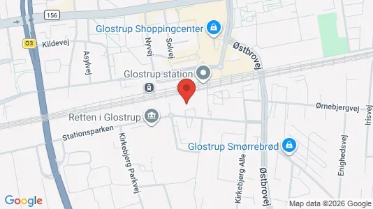 Kontorfællesskaber til leje i Glostrup - kort over placeringen