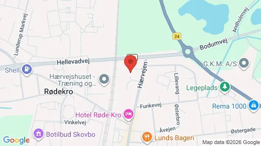 Kontorlokaler til leje i Rødekro - kort over placeringen