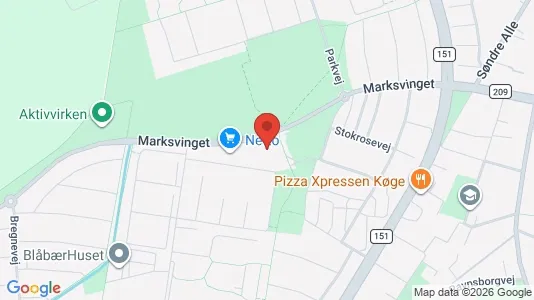 Erhvervslejemål til salg i Køge - kort over placeringen