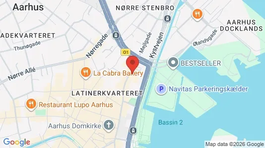 Kliniklokaler til leje i Århus C - kort over placeringen