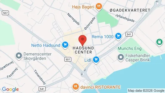 Kontorlokaler til leje i Hadsund - kort over placeringen