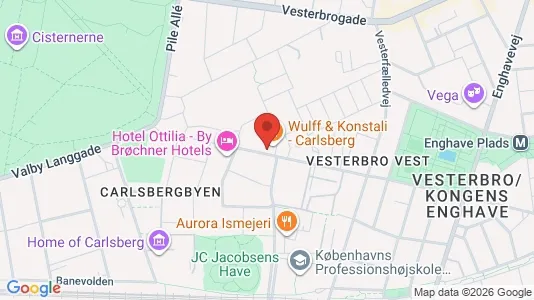 Kontorlokaler til leje i Vesterbro - kort over placeringen