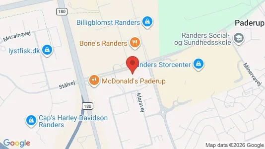 Kontorlokaler til leje i Randers SØ - kort over placeringen