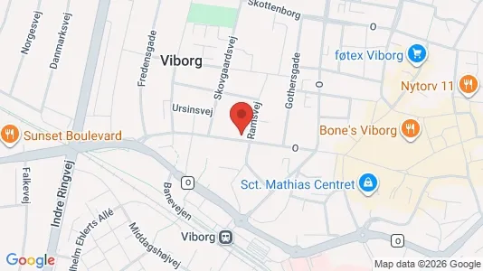 Kontorlokaler til leje i Viborg - kort over placeringen