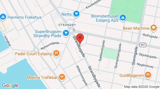 Kontorlokaler til leje i Esbjerg Centrum - kort over placeringen