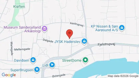 Kontorlokaler til leje i Haderslev - kort over placeringen