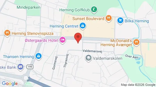Kontorlokaler til leje i Herning - kort over placeringen