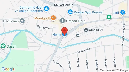 Kontorlokaler til leje i Grenaa - kort over placeringen
