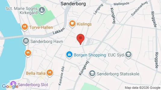 Kontorlokaler til leje i Sønderborg - kort over placeringen