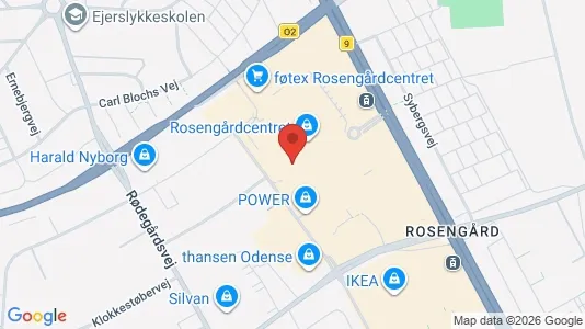 Kontorlokaler til leje i Odense SØ - kort over placeringen