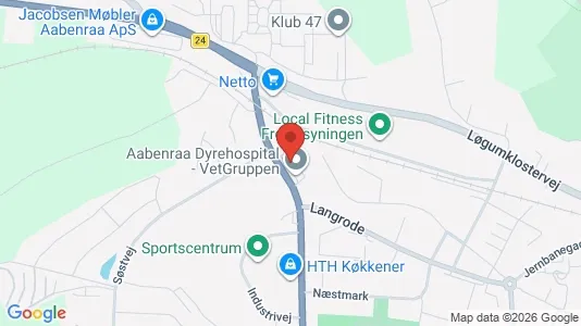 Kontorlokaler til leje i Aabenraa - kort over placeringen