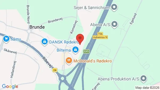 Kontorlokaler til leje i Rødekro - kort over placeringen