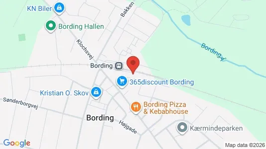 Erhvervsgrunde til salg i Bording - kort over placeringen