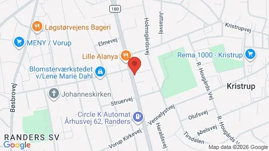 Boligudlejningsejendomme til salg i Randers SV - kort over placeringen