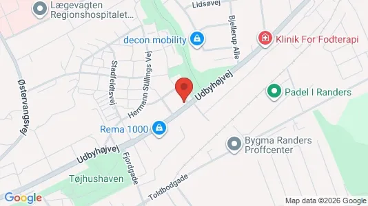 Boligudlejningsejendomme til salg i Randers NØ - kort over placeringen