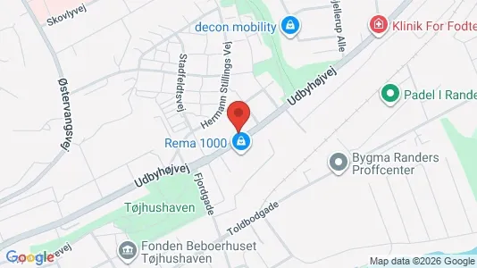 Boligudlejningsejendomme til salg i Randers NØ - kort over placeringen