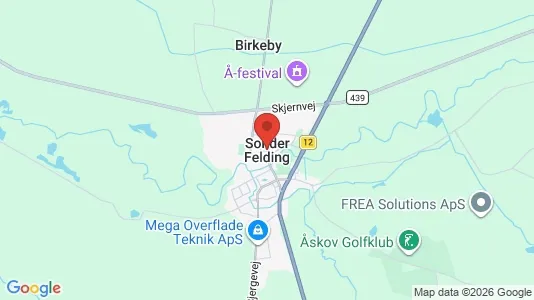 Hoteller til salg i Sønder Felding - kort over placeringen