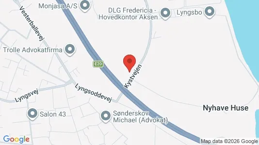 Erhvervsgrunde til salg i Fredericia - kort over placeringen