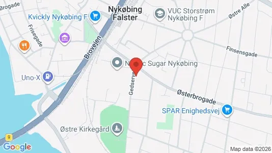 Erhvervslejemål til salg i Nykøbing Falster - kort over placeringen