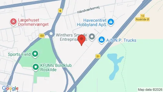Lagerlokaler til salg i Roskilde - kort over placeringen