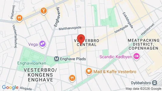 Kliniklokaler til leje i Vesterbro - kort over placeringen