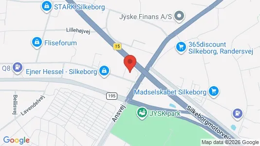 Kontorlokaler til leje i Silkeborg - kort over placeringen
