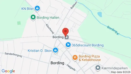 Kontorlokaler til salg i Bording - kort over placeringen