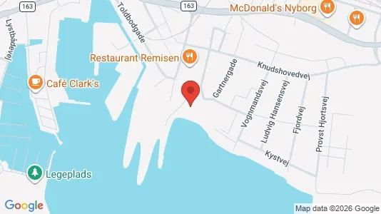 Kontorlokaler til leje i Nyborg - kort over placeringen