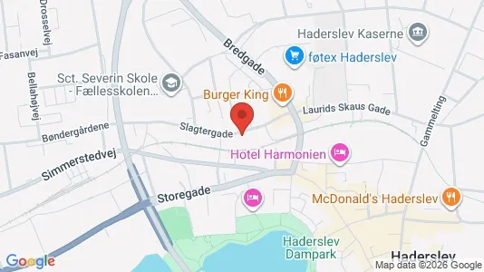 Boligudlejningsejendomme til salg i Haderslev - kort over placeringen