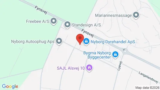 Kontorlokaler til leje i Nyborg - kort over placeringen