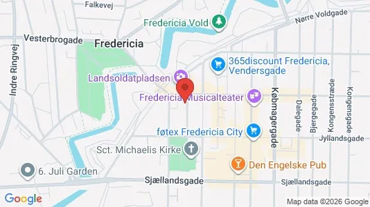 Erhvervslejemål til leje i Fredericia - kort over placeringen