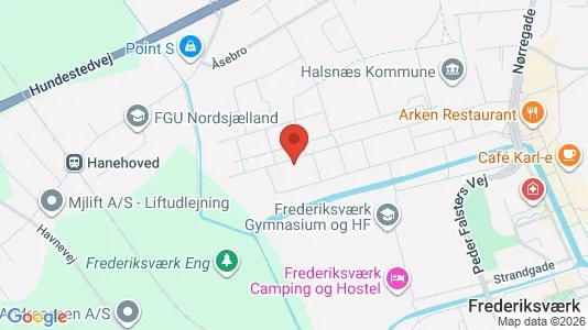 Lagerlokaler til leje i Frederiksværk - kort over placeringen
