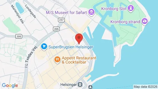 Kontorlokaler til leje i Helsingør - kort over placeringen