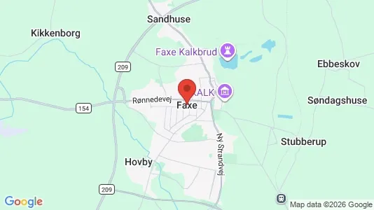 Erhvervslejemål til salg i Faxe - kort over placeringen