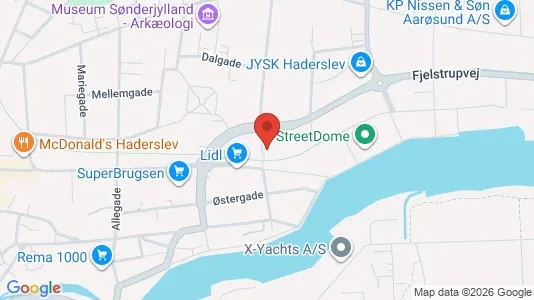 Boligudlejningsejendomme til salg i Haderslev - kort over placeringen