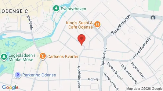 Boligudlejningsejendomme til salg i Odense C - kort over placeringen